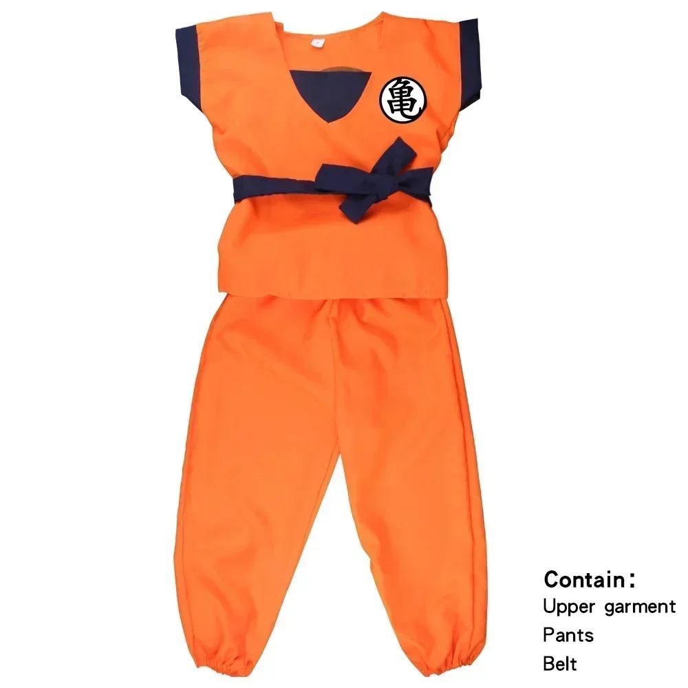 Halloween Anzüge für Erwachsene und Kinder Son Goku Gui Karneval Anime Cosplay Feiertagskostüme Schwanz Handgelenkband Perücke Blau Gold Kinder Verkleidung