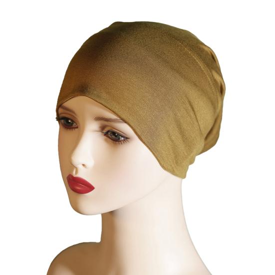 Headscarf Hat Mercerized Cotton Soft Breathable Wrinkle-Resistant Fabric Elastic Comfortable Fit Turban Hat Daily Wear