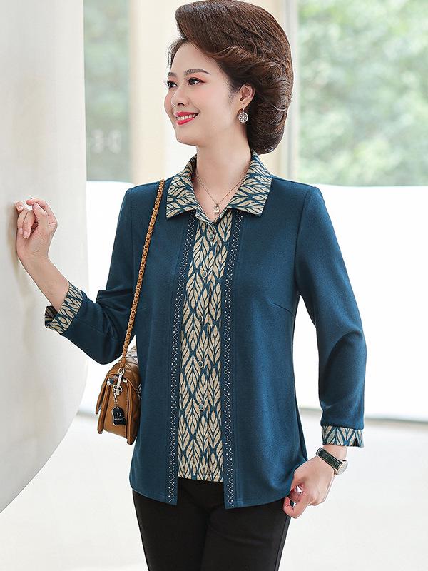 Grandma-Style Spring Two-Piece Cardigan & Top Set for Women