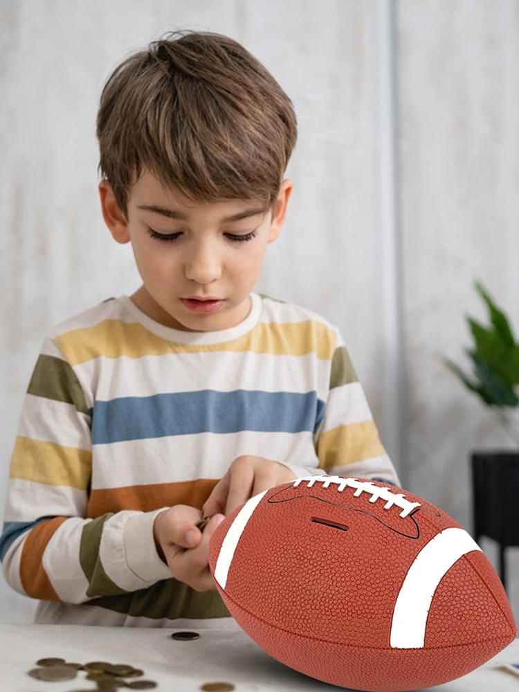 Fußball Sparschwein Fußball Münzbank Unzerbrechliche Plastik Geldbox Rugby Spardose für Sportfans