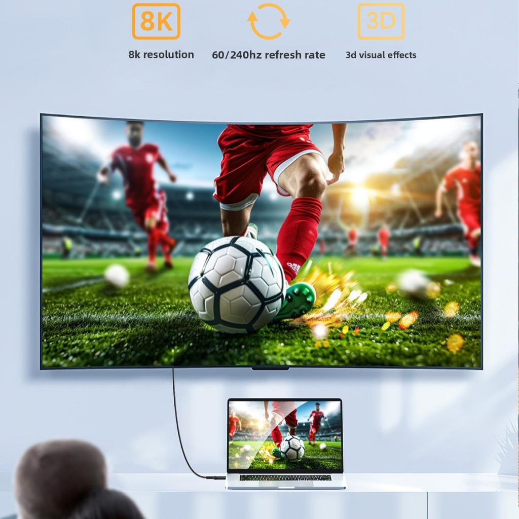 High Speed 8K 60Hz 4K 240Hz HDMI 2.1 Fiber Optic Transmission Cable for Laptop TV and Computer Monitor