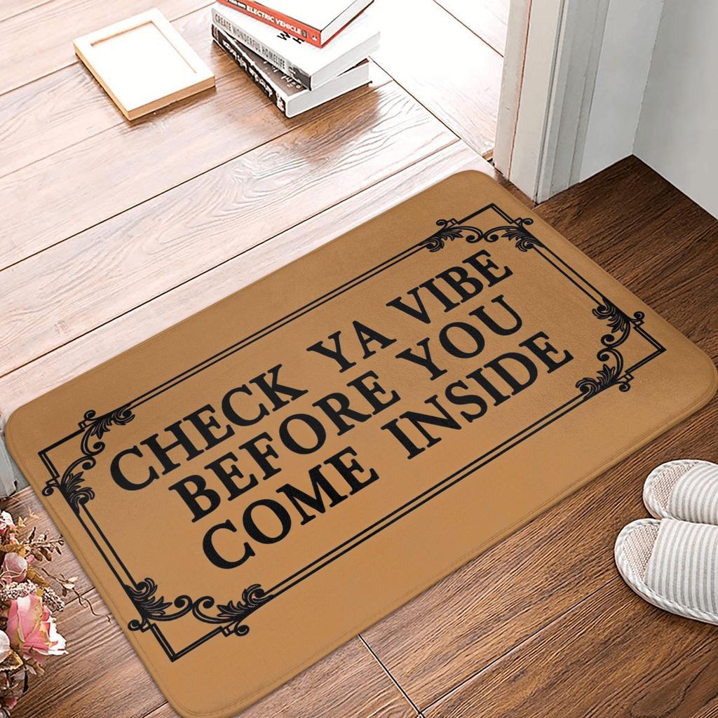 Floral And Letter Graphic Front Door Mat Anti-Slip Indoor Absorbent  Doormat Living Room  Entrance Rug Carpet
