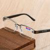 High-quality Half-frame Reading Glasses for Men Natural Stone Presbyopia Glasses +2 0 Durable Lightweight