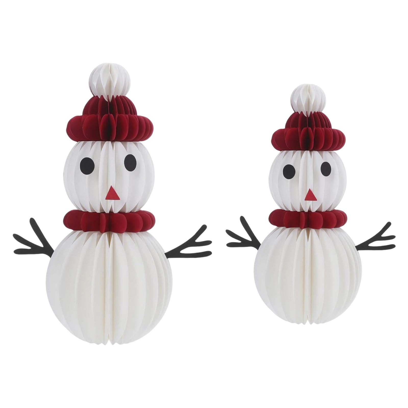 Christmas Decoration Festival Display Wedding 3D Paper Honeycomb Snowman 25cmx11.5cm