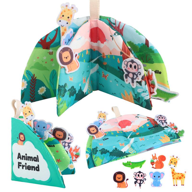 

Детская тканевая книга для раннего образования 0-1 год Детская бумажная книга для разрывания зубов Просвещение 3-6 месяцев Развивающие игрушки зелёный/синий