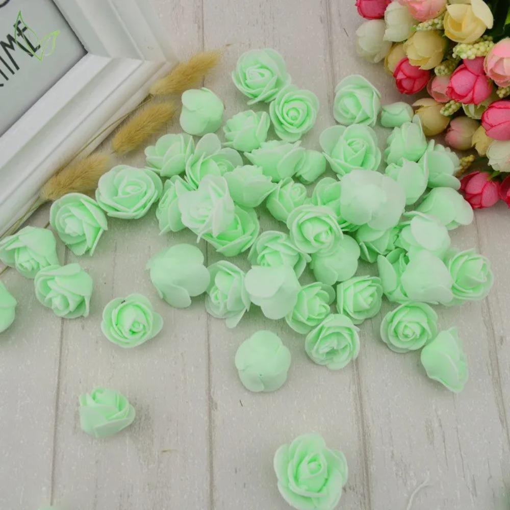 50PCS PE Foam Fake Flower Roses Head Artificial Flowers Cheap Wedding Decoration for Scrapbooking Gift Box Diy Wreath Multi-Use