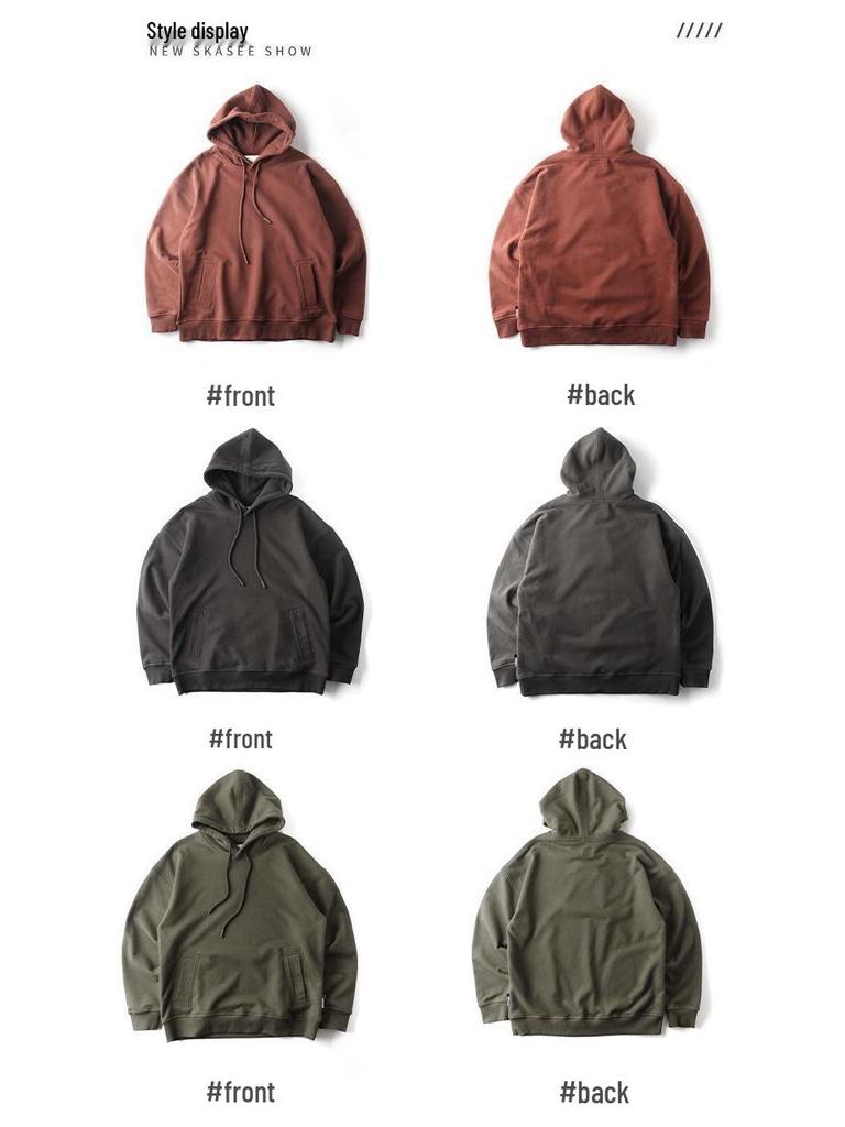 Men's American Retro Heavyweight Hoodie - New Autumn/Winter Trend, Loose Fit with Plus Velvet.