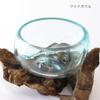 Antikes Holz Handgeblasenes Glas S Breite Schale