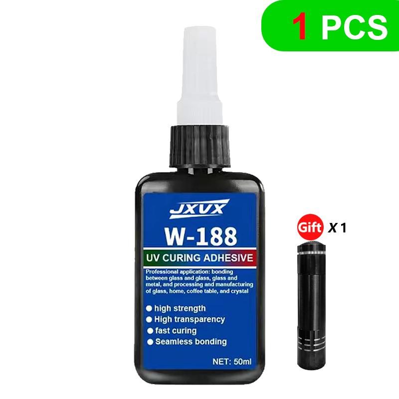 UV Epoxy Resin Adhesive UV-Curable Glue DIY Model Making High Transparency Rapid Drying High Hardness (For use with UV curing lamps)