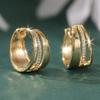 Synthetic Zirconia Golden Plated Geometry Hoop Earring for Women's Classic Exquisite Banquet Wedding Jewelry Accessories