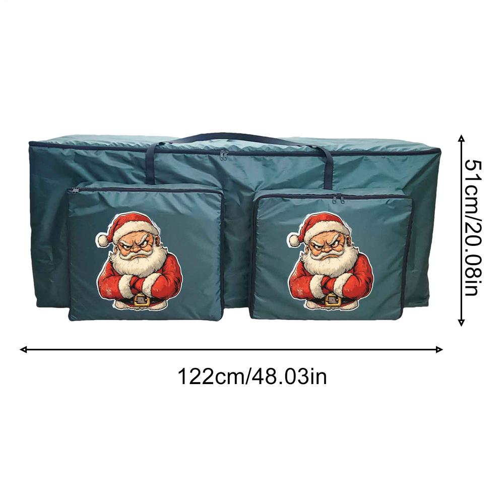 Christmas Tree Storage Bag Zippered Organizer With 2 Front Pockets Waterproof Oxford Cloth Dustproof Garland Organizer Pouch