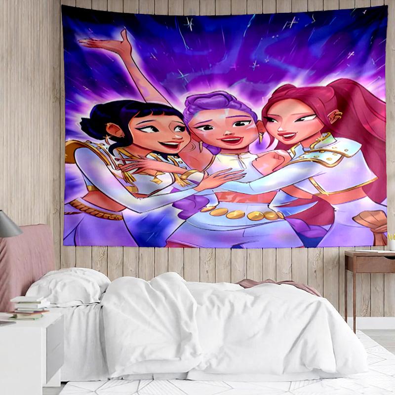 Kpop Hunter5 Tapestry for Bedroom Aesthetic Classroom Tapestries Wall Hanging for Living Room Dorm Office,Ideal Creative Gift