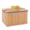 Outdoor Wicker Rattan Picnic Bag Waterproof Tableware Camping Picnic Baskets Khaki Lunch Box Thermal Cooler Container