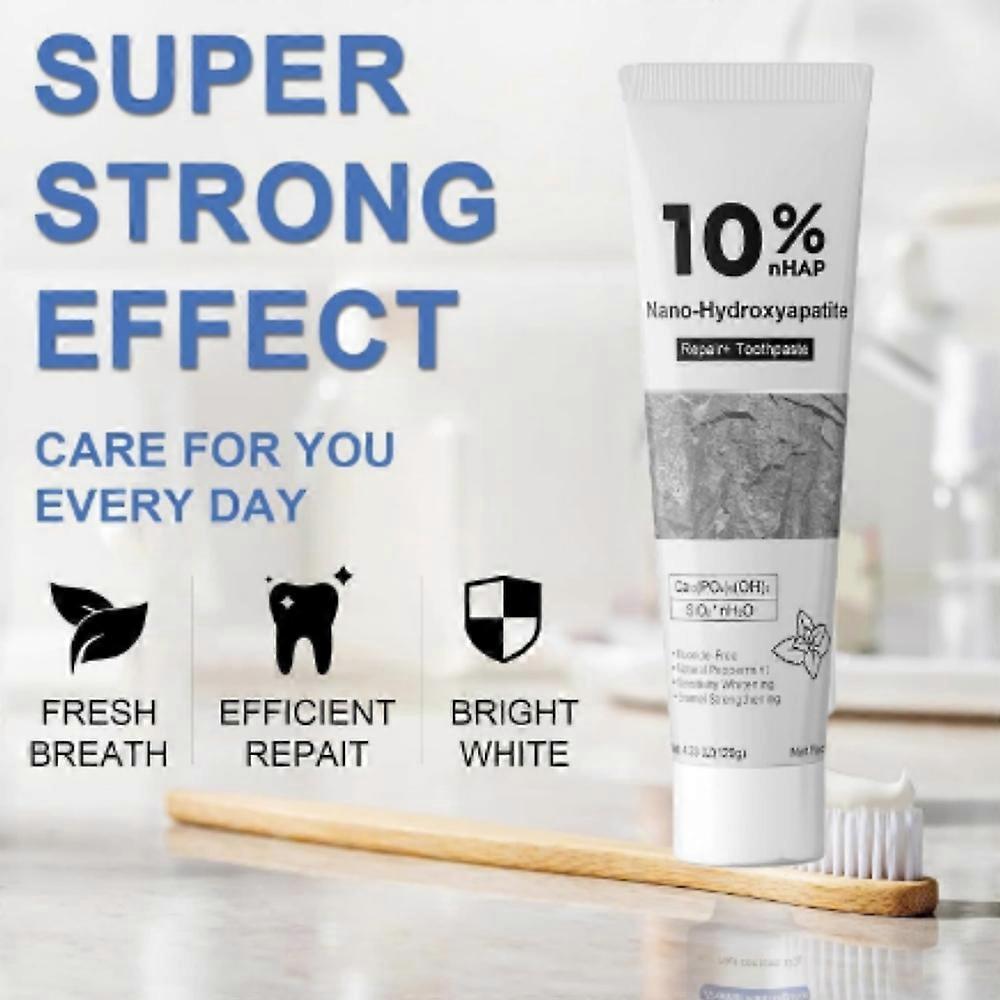 3X 10% HAP Nano-Hydroxylapatit Zahnpasta Fluoridfrei Zahnschmelz Reparatur Aufhellende Zahnpasta, Cool Mint Frischer Atem