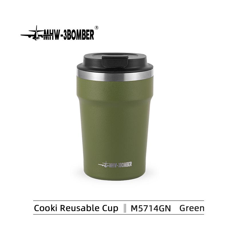 MHW-3BOMBER 360ml Coffee Cups Portable Car Travel Mug with Leak-proof Lid Thermal Mugs Double Walled Water Cup Home