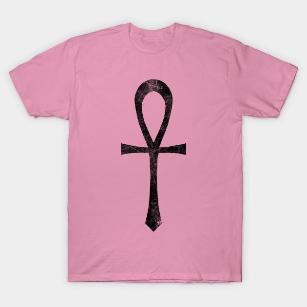 Camiseta Mujer Negra Ankh Grunge Estampado Harajuku Kawaii Camiseta Verano Manga Corta Camiseta Top