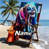 Custom Name Personalized Harley Quinn Joker Print Beach Towel, for Trip Camping Beach Party Home Decor, Birthday Gift for Family & Friends