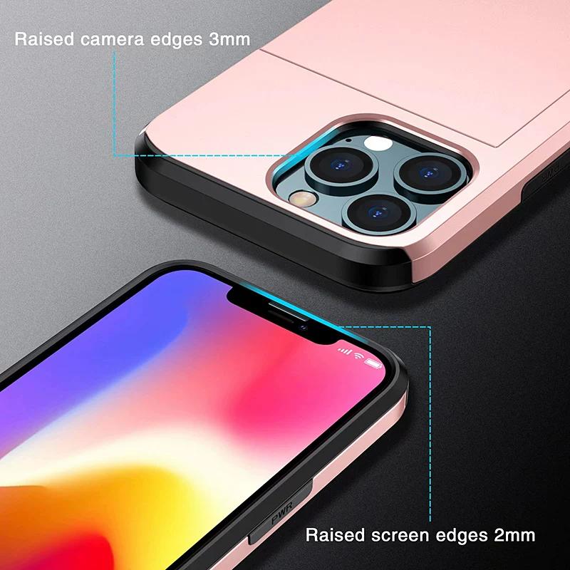 Push cover Apple 16 mobile phone case is suitable for iPhone17pro card 14 protective cover 13 anti-drop SE3 business anti-drop 13pro all-inclusive