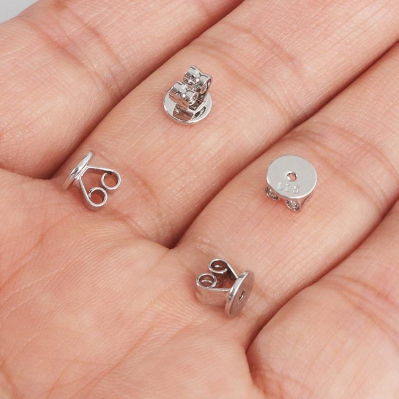 10pcs Metal Earring Stopper Plugs Secure Ear Studs Back Clasps Accessories Earrings Closures for Jewelry Enthusiasts