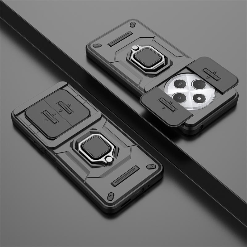 For Xiaomi Poco C75 Case Cover Poco C75 Capas Phone Bumper Back Shockproof Slide Len Protective Ring Holder Fundas Poco C75 C 75