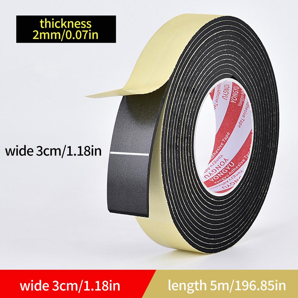 Door Window Sealing Strip Self Adhesive Sound Insulation Windproof Dust Proof Sponge Seal Strip Acoustic Foam Home Accessories