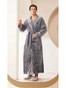 Extra-Long Coral Fleece Bathrobe for Men and Women - Winter Style Flannel Pajamas