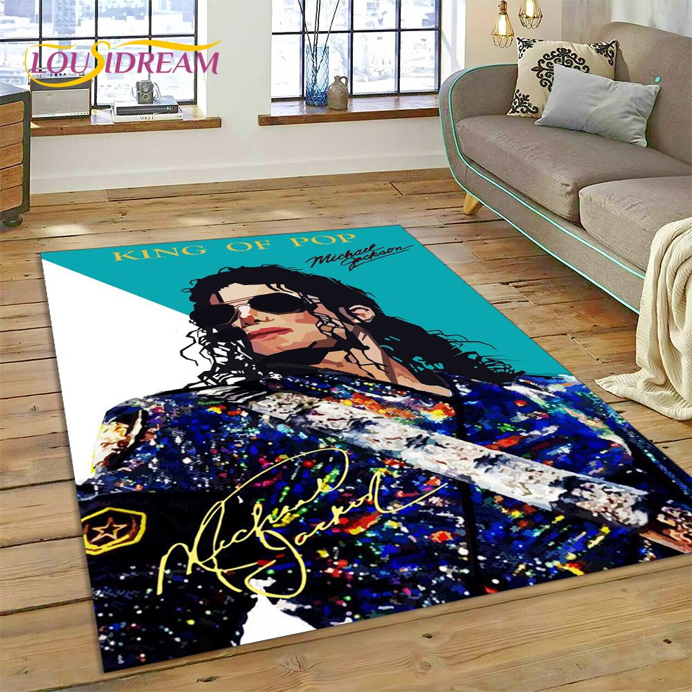 MJ Král Popu Michael Jackson Koberec do Obývacího pokoje Ložnice Domácí Dekorace, Podložka Protiskluzová Dekorace na Pohovku Rohožka Dárek