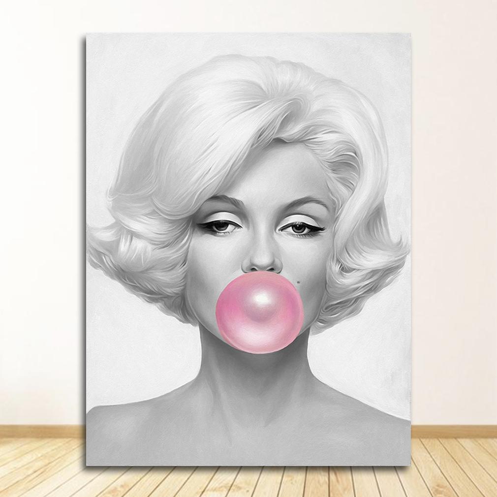 Prints Wall Pictures For Living Room Decor Sexy Woman Girl Bubble Retro Art Canvas Painting Nordic Posters And