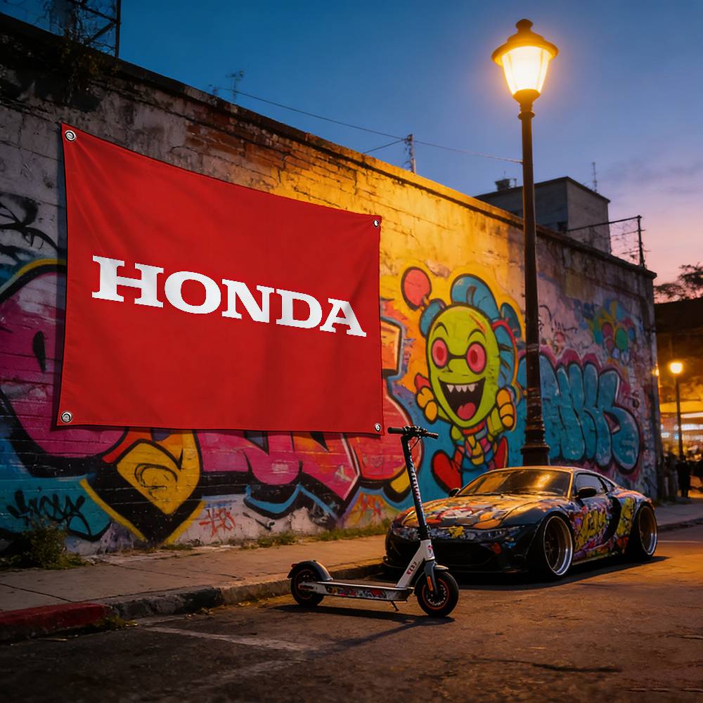 Motorcycle For HONDA Decorative Flag High Quality Polyester Fade Resistant Machine Washable Indoor Outdoor Hanging Banner RH6