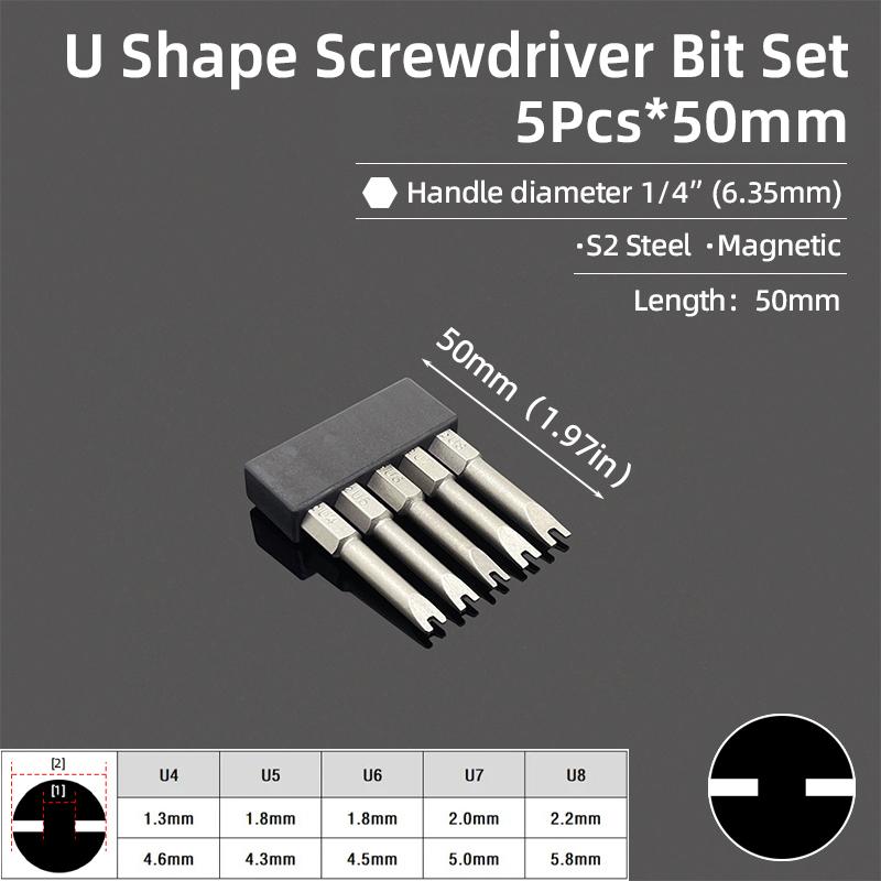 Sada šroubováků S2 ocel 1/4 šestihran magnetická rukojeť šroubovací bity oprava DIY ruční nářadí U tvar/na kolo/Y typ/hvězda/trojúhelník
