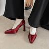 Krazing Pot Schaffell Spitz zulaufende Zehenpartie Hohe Absätze Sommer Einfarbige Schuhe Große Größe 41 Basisbekleidung Damen Moderne Pumps