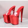 20CM  Nightclub Women's Shoes Waterproof Table Roman Fish Mouth Lady Super High Heel Slippers 20cm  LFD-8820-Q4