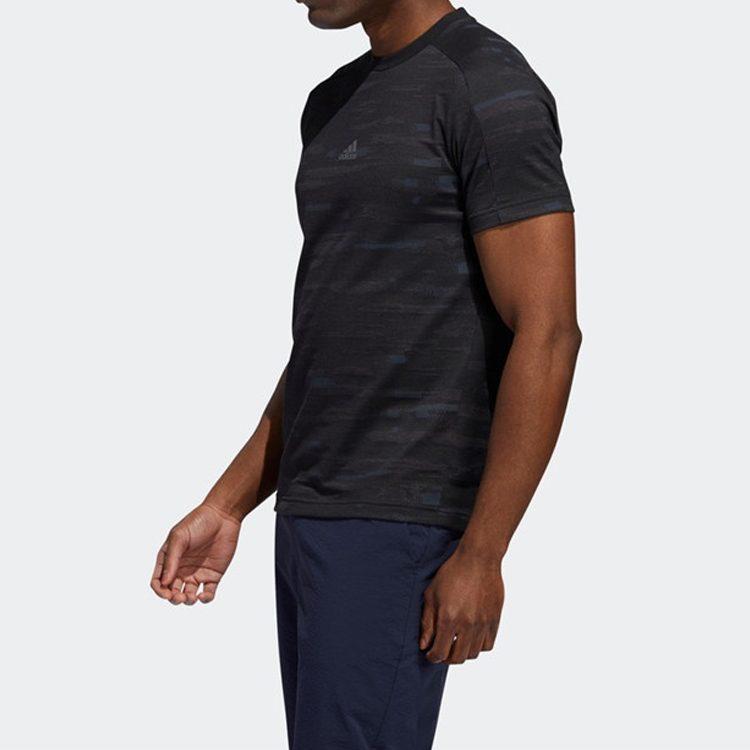 Adidas T Shirts Men's Black Crew Neck Moderate Straight Fit FT2777