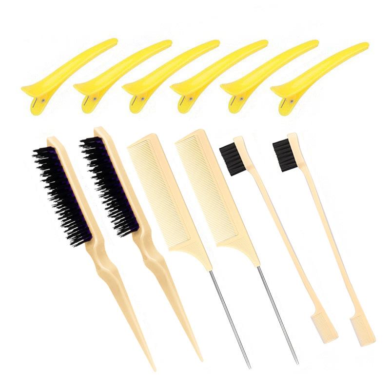 3/12Pcs Double Sided Hair Edge Brush Set Hair Styling Comb Control Brush Accessories Hairline Brush Comb Styling Partition Comb