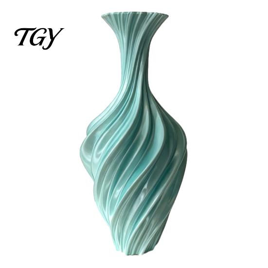 Stijlvolle Tuinpot 3D Geprinte Decoratieve Vaas, Gedraaid Spiraalontwerp, Minimalistische Tafelblad Moderne Persoonlijkheid Vaas voor Huis Hydroponische Bloem