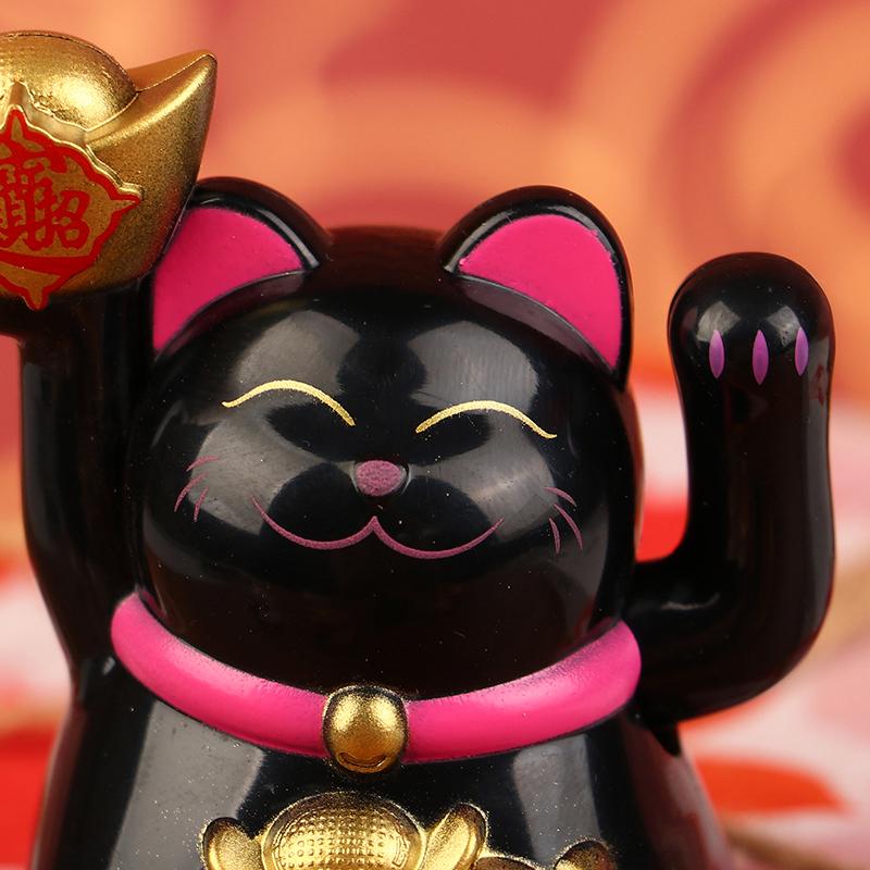 1 Stück Mini Solarbetriebene Chinesische Glückskatze Reichtum Winken Schütteln Hand Glück Willkommen Katze Süße Glückskatze Home Auto Dekor Geschenk