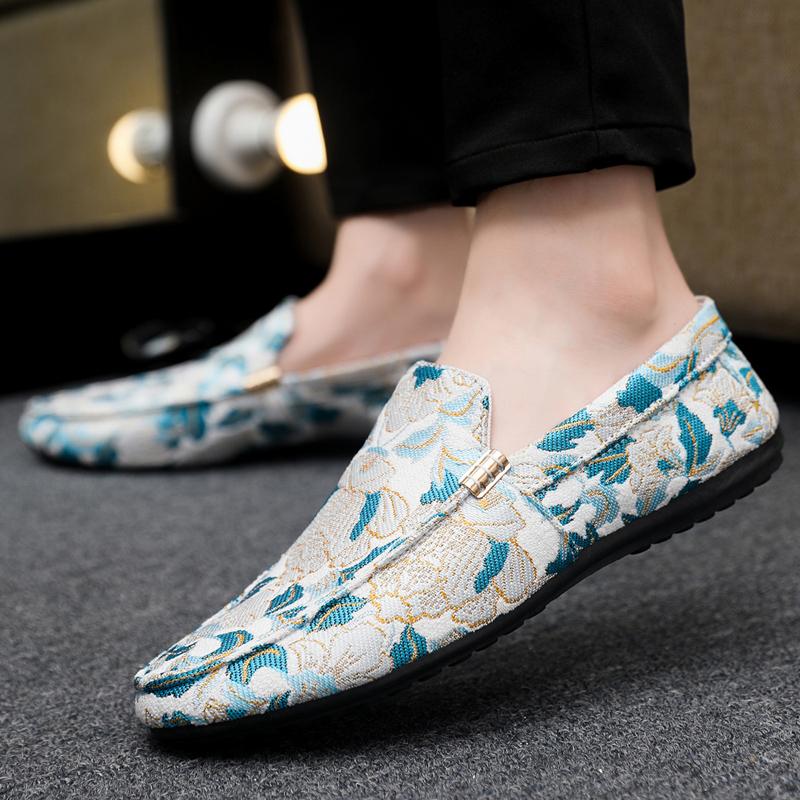 Fashion Fashionable Blue Men's Casual Shoes Man Loafers Lazy Shoes Comfortable Walking Sneakers Non-slip Flats Driving Shoe Zapatos