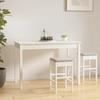 Vidaxl Mesa de Comedor, Blanca, 110X55X75 Cm, Madera de Pino Maciza