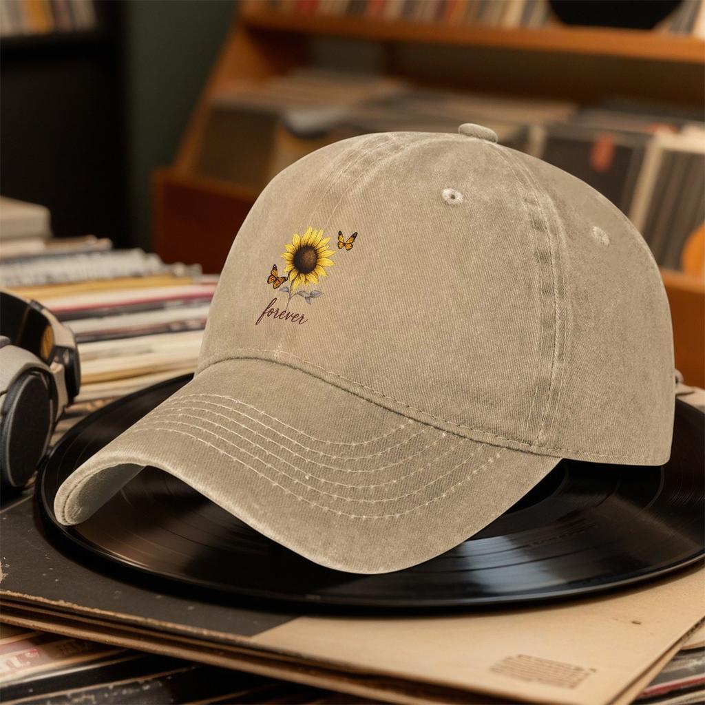 Sunflower Peaked Sunflower Design Baseball Cap Hiking Hat Sun Hat Unisex Multicolor Men And Women Camping Daily Fashion Headwear