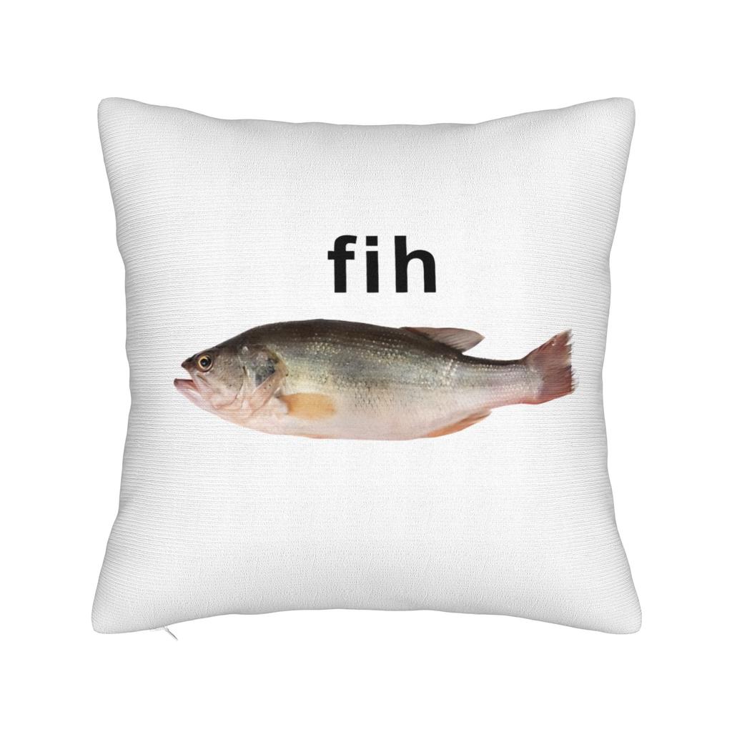 Fih Shoes Fish Funny Misspelled Fish Meme Fih Calling Humor Square Pillow Covers Room Cushion Cover Creative Decor Pillowcase