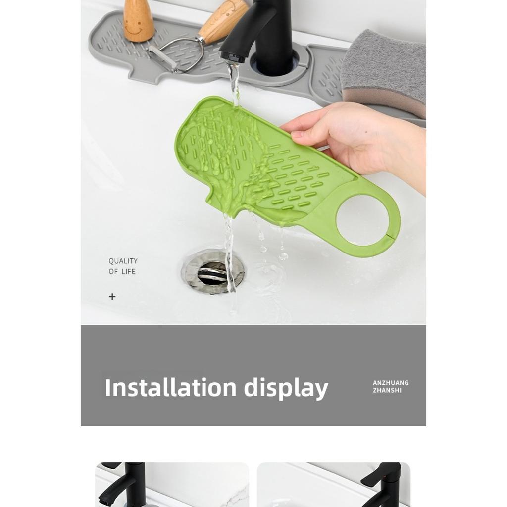 Faucet Drain Pad, Waterproof and Quick Drying Sink, Narrow Universal Drain Pad, Kitchen Single-sided Washbasin, Splash Proof
