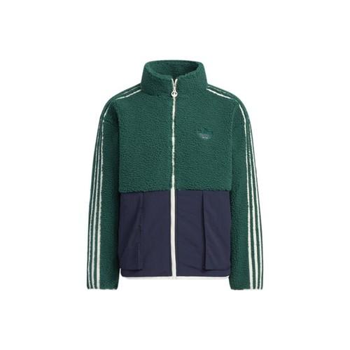 adidas Originals striped pocket fleece-lined jacket, unisex, green XL зелёный