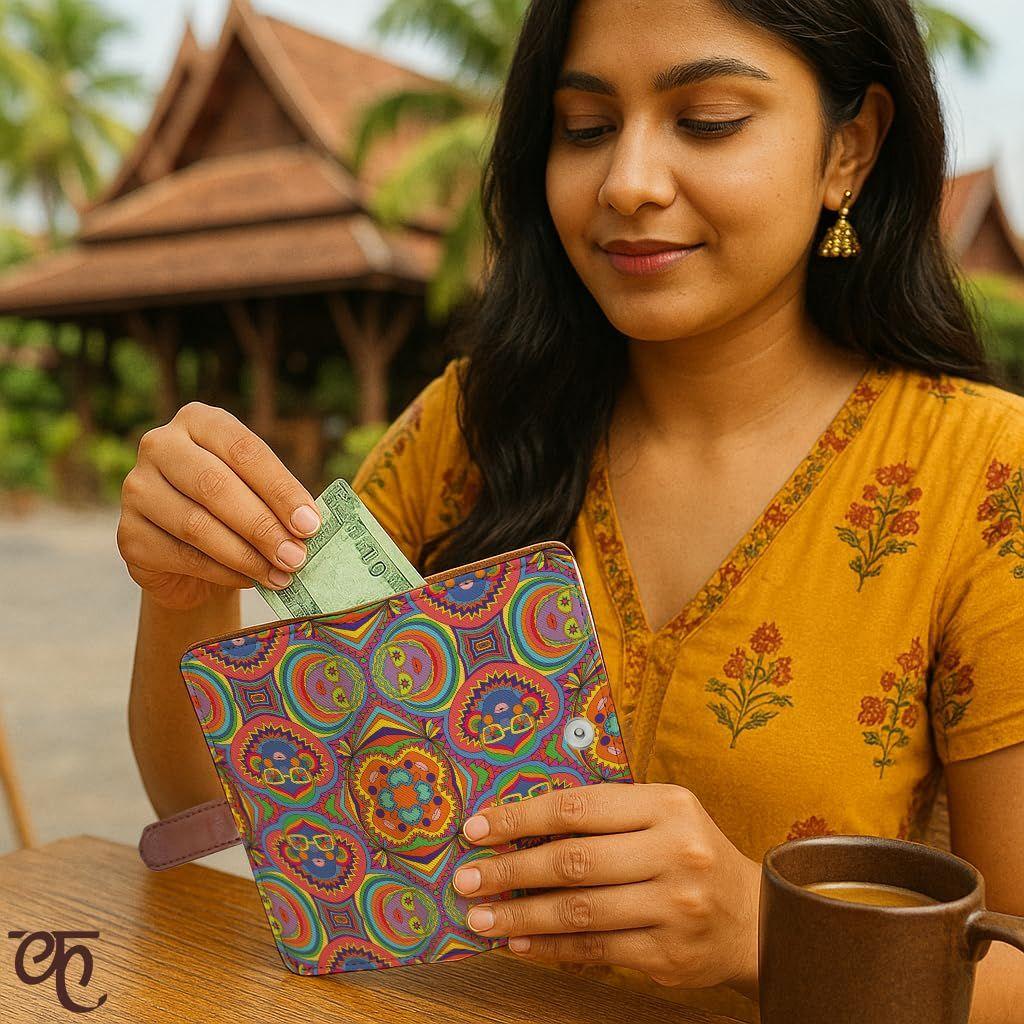 Portefeuille pour Femme | Portefeuille Passeport en Cuir Végan pour Femmes | Long Portefeuille Bifold pour Femmes Portefeuille, Cadeaux d'Anniversaire pour Femmes