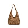 Large Capacity Shoulder Straw Bag New Hollow Tote Hand Straw Bag Woven Bag Seaside Vacation Beach Bag