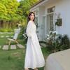 French White Dress Spring Dress Women's New Waist and Thin Temperament Gentle Wind Seaside Vacation Skirt