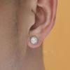 Vintage Simple Hip Hop Handsome Cool Mini Round Ear Stud Crystal Man Earrings Korean Style Ear Stud