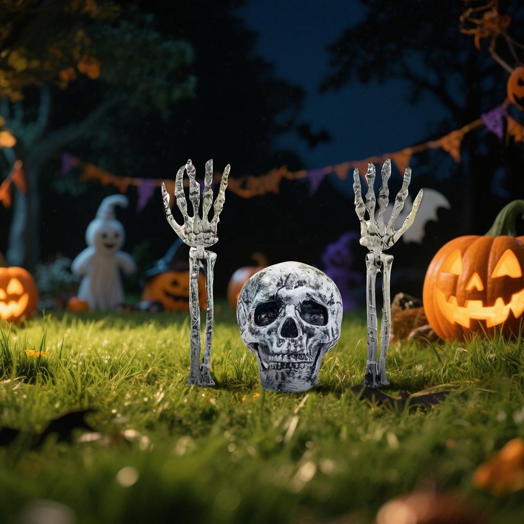 More Realistic Skeleton Halloween Decoration Lights Outdoor, Adjust Brightness, Timer, 8 Light Modes, Halloween Horror/Scary Decoration For Garden