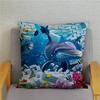 Cushion Cover Ocean Dolphin Pattern Underwater World Print Pillow  Kids Sofa Home Decor