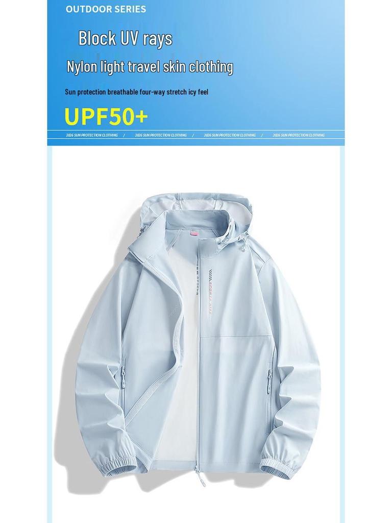 Men's and Women's 2026 Summer Ultra-thin Hooded Sun Protection Jacket - Breathable and Stylish for Outdoor Wear.
