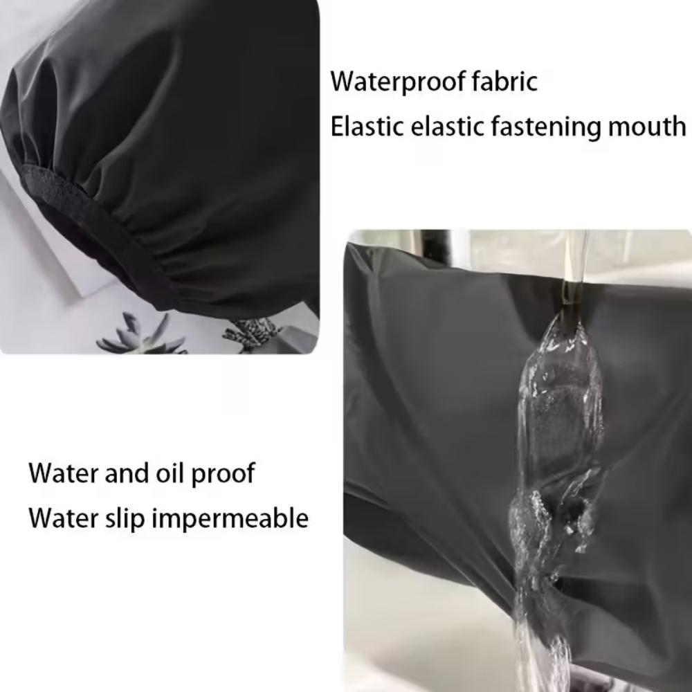 Two thick black one-piece waterproof and oil-resistant household cleaning accessories, waterproof sleeves, adult arm sleeves